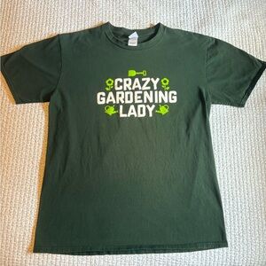 Gildan Dark Green 'Crazy Gardening Lady' Short Sleeve Tee